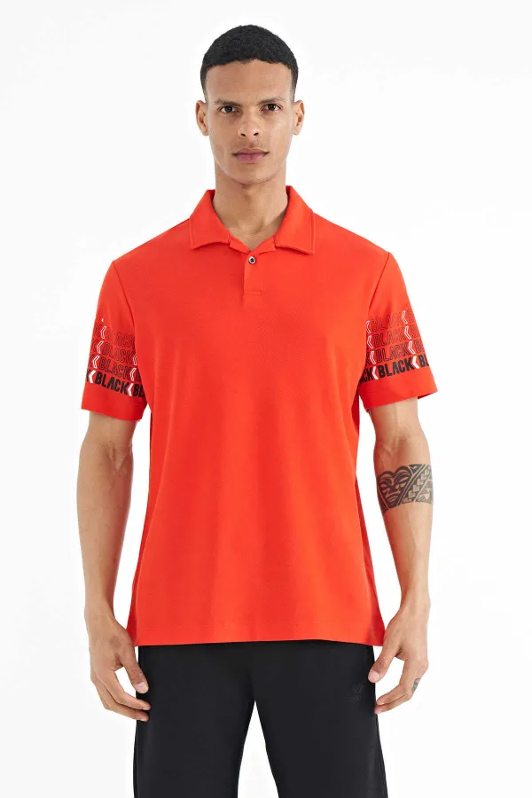 Tommylife Toptan Fiesta Kol Baskı Detaylı Polo Yaka Standart Form Erkek T-Shirt - 88240