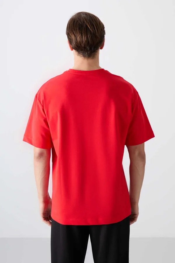 Tommylife Toptan O Yaka Oversize Baskılı Erkek T-Shirt 88343 Fiesta