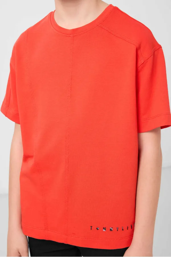 T-shirt basique oversize en coton doux texturé Tommylife pour garçon, référence 11297 Fiesta