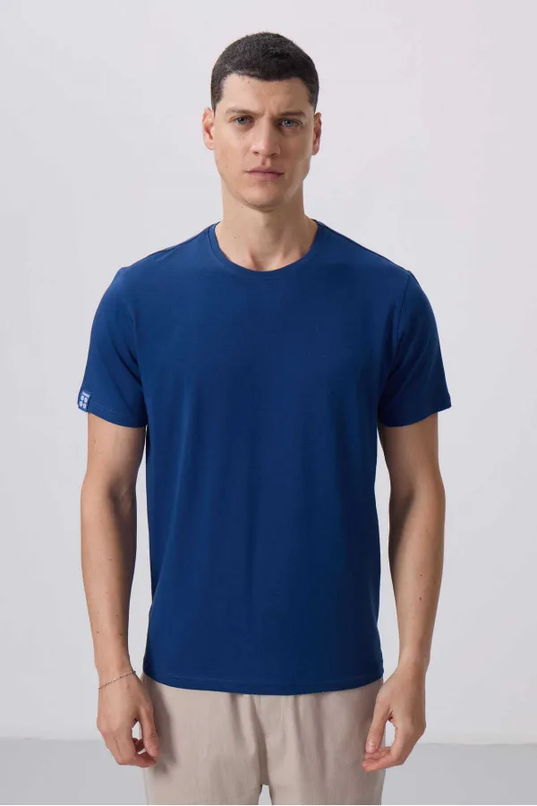 Tommylife Toptan O Yaka Standart Kalıp Basic Erkek T-Shirt 87911 Parlament