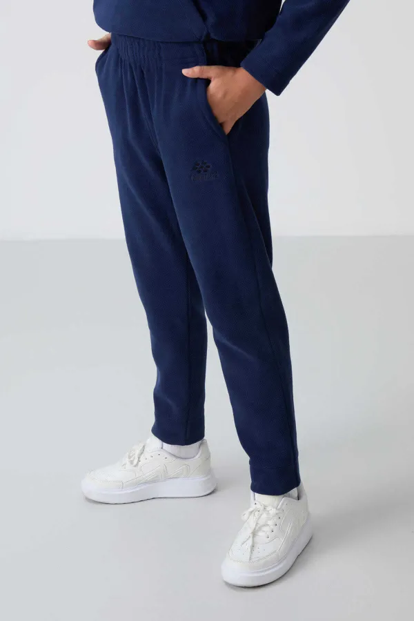 Ensemble de survêtement en polaire à col montant Tommylife Wholesale Serverer Boy, bleu marine, référence 11218