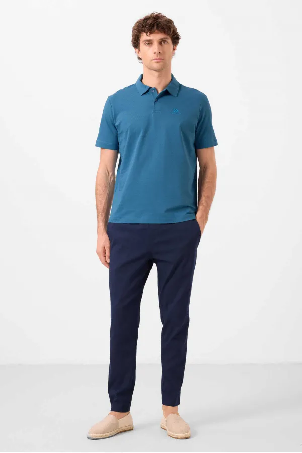 Pantalon chino extensible léger, coupe standard, tissé, Tommylife Wholesale, bleu marine, référence 82179