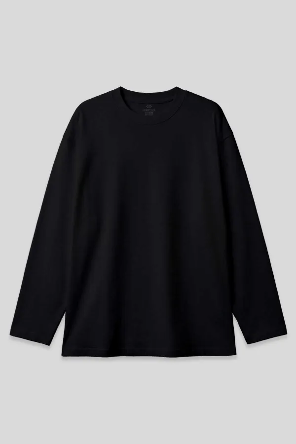 Tommylife Wholesale Black Basic Crew Neck Men's Sweatshirt - 88107