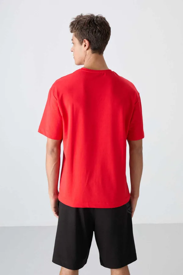 Tommylife Wholesale Crew Neck Oversize Printed Men's T-Shirt 88350 Fiesta