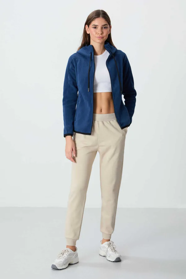 Tommylife Wholesale Hooded Standard Fit Zip-Up Women's Fleece Sweatshirt 97287 Parliament