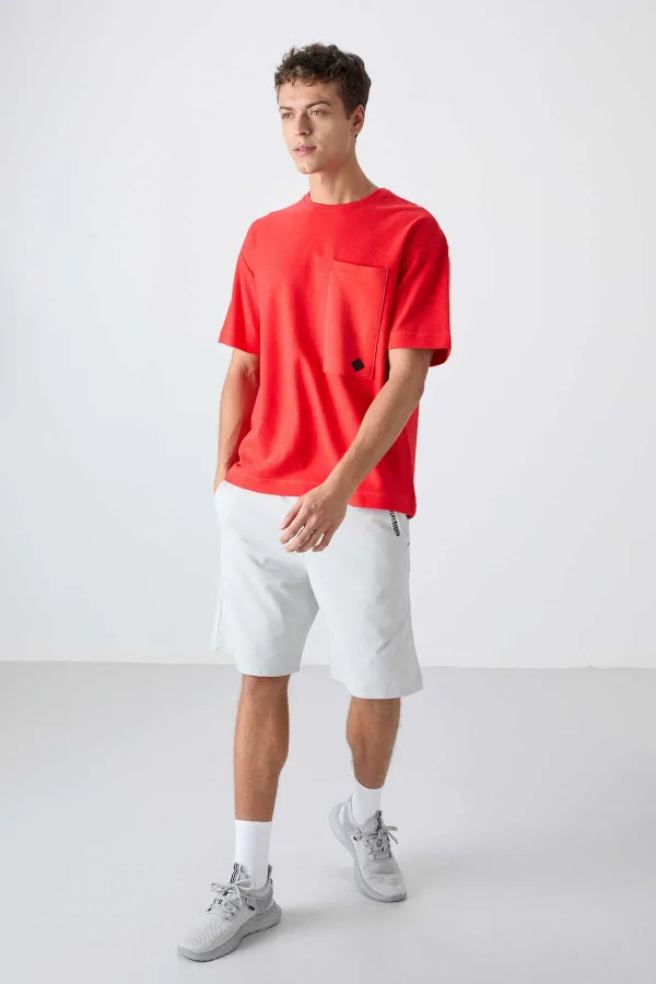 Tommylife Toptan O Yaka Oversize Basic Erkek T-Shirt 88341 Fiesta