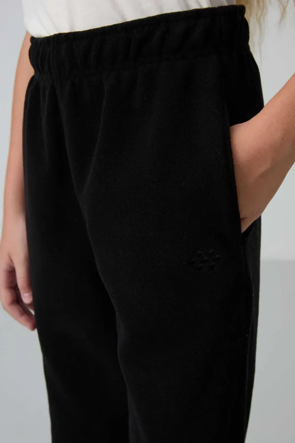 Pantalon de jogging Tommylife Wholesale pour filles de 7 à 15 ans, coupe standard, référence 75155, noir