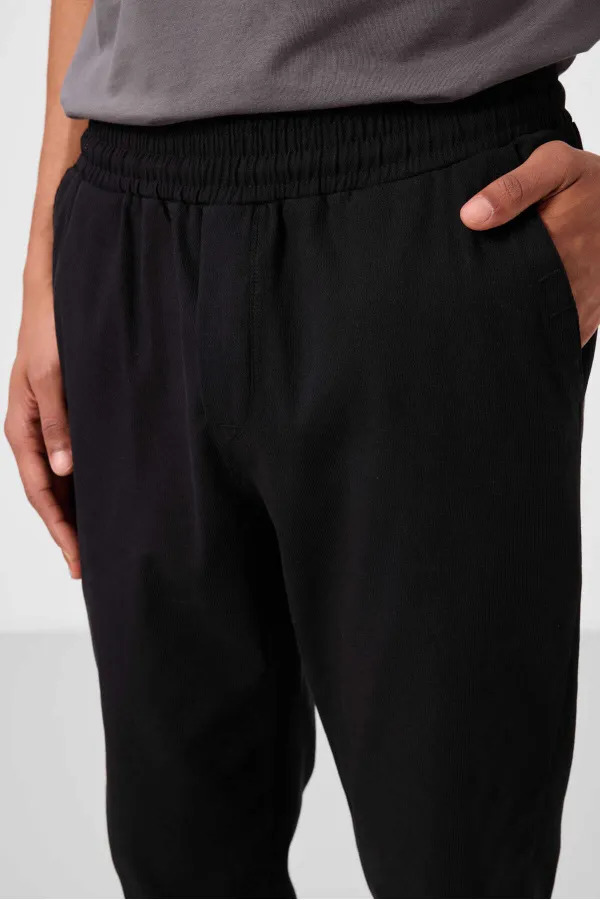 Pantalon chino extensible léger tissé coupe standard Tommylife Wholesale pour homme 82176 Noir