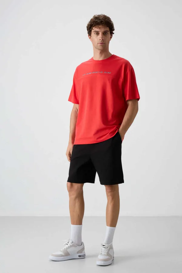 Tommylife Toptan O Yaka Oversize Baskılı Erkek T-Shirt 88371 Fiesta