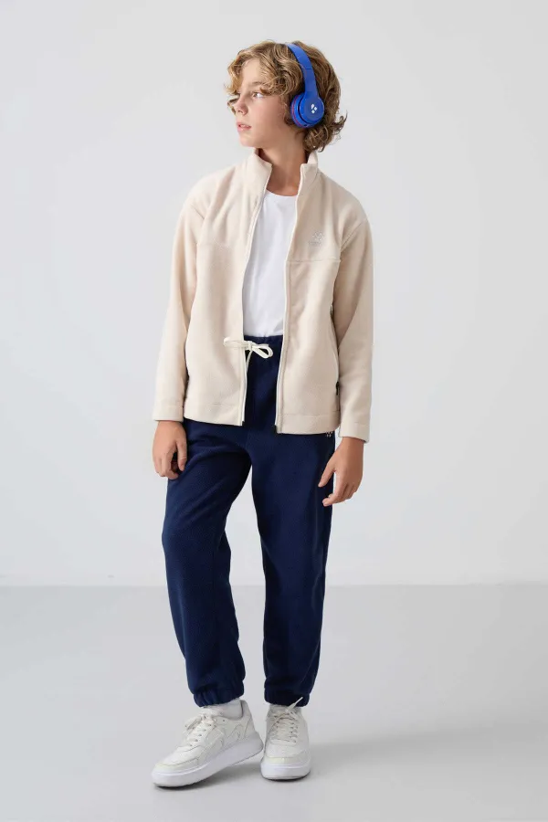 Tommylife Toptan Garson Boy Jogger Standart Kalıp Erkek Çocuk Polar Eşofman Alt 11220 Lacivert