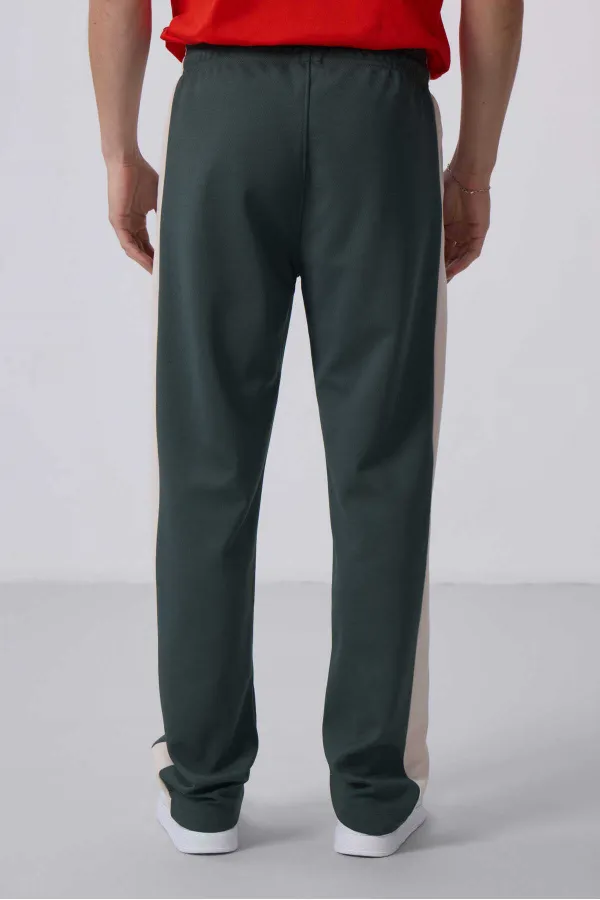 Pantalon palazzo pour homme Tommylife Wholesale, coupe standard, surface texturée, référence 82171, kaki
