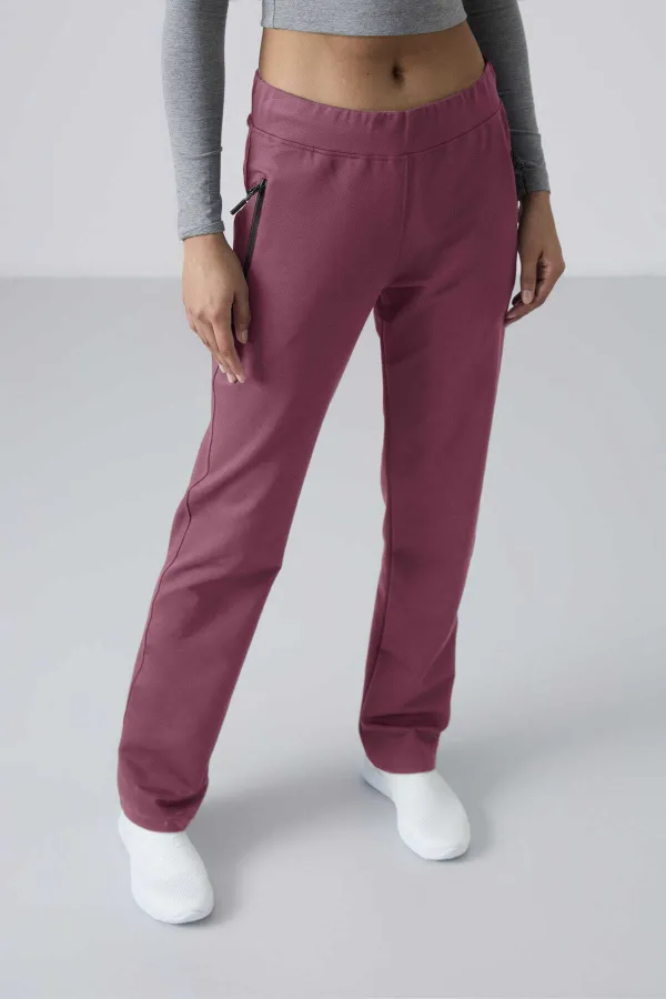 Pantalon de survêtement Tommylife Wholesale Soft Cherry pour femme, avec poches zippées, coupe confortable et jambes classiques - 94195
