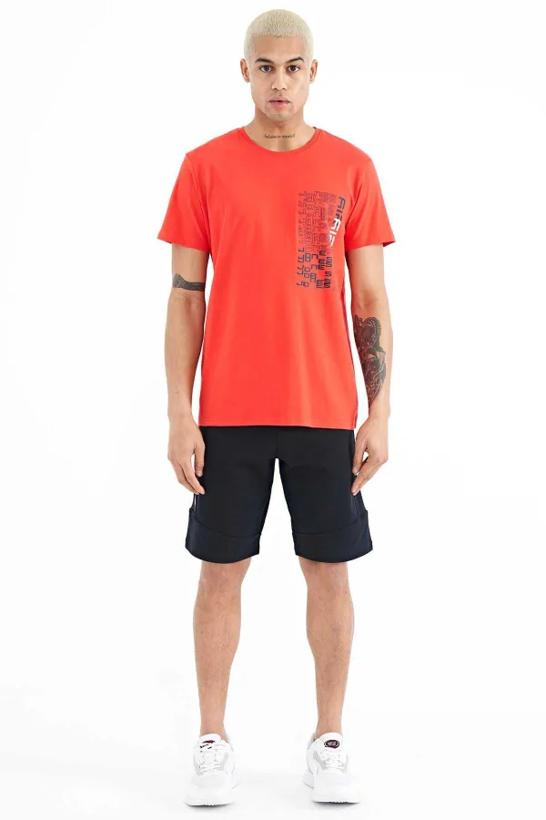 Tommylife Wholesale Men's Crew Neck Standard Fit Printed T-Shirt 88208 Fiesta