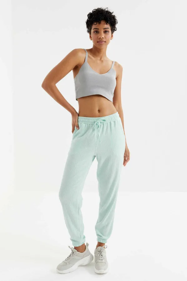 Pantalon de jogging Tommylife Wholesale vert aqua à cordon de serrage pour femme - 94620