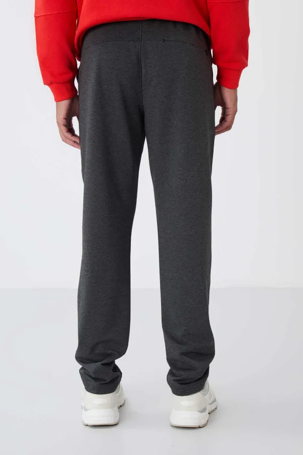 Pantalon de survêtement Tommylife Wholesale Anthracite chiné, coupe classique, poches et cordon de serrage - 84682