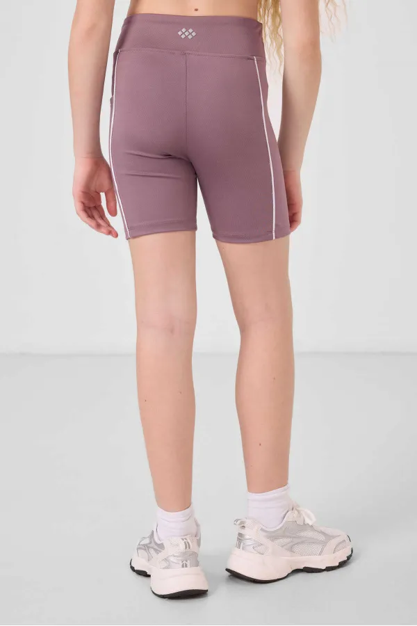 Tommylife Toptan Esnek Standart Fit Basic Performans Kız Çocuk Tayt 75189 Gül Kurusu