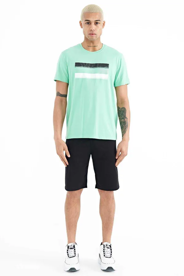 Tommylife Wholesale Donald Trump Crew Neck Standard Fit Printed Men's T-Shirt 88217 Aqua Green