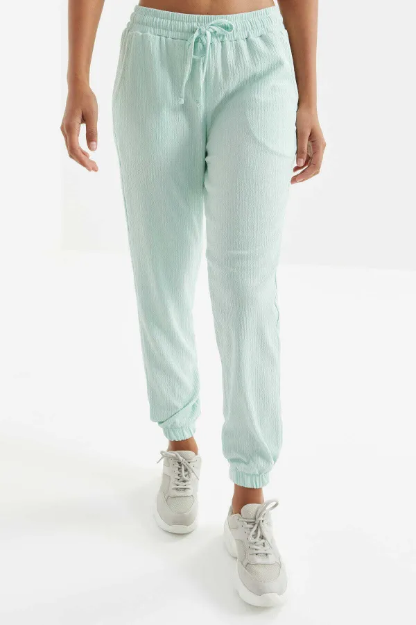 Pantalon de jogging Tommylife Wholesale vert aqua à cordon de serrage pour femme - 94620