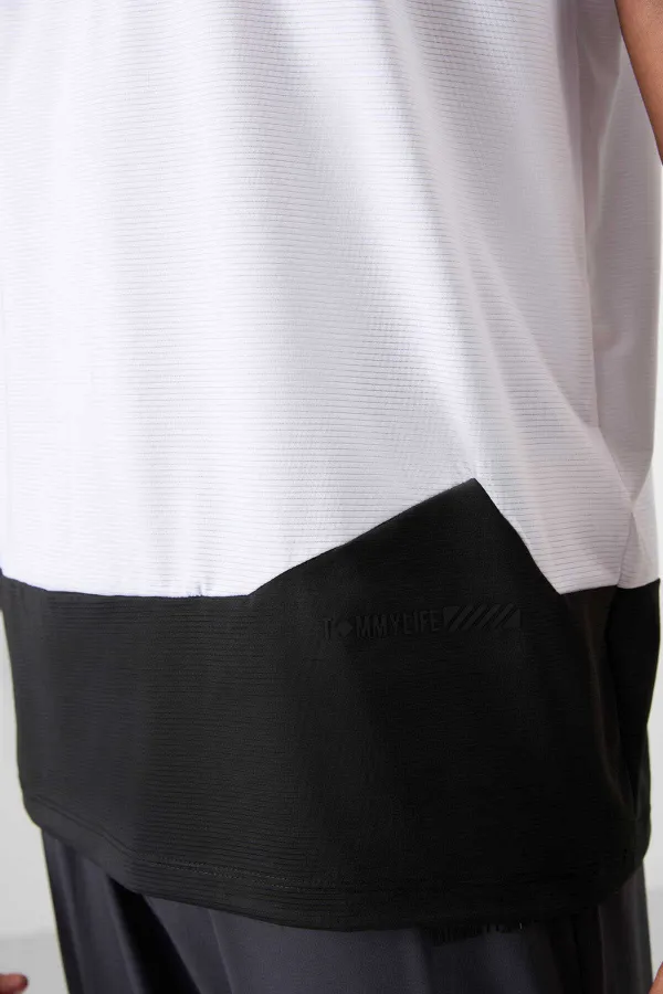 Tommylife Toptan O Yaka Standart Kalıp Aktif Spor Erkek T-Shirt 88383 Beyaz