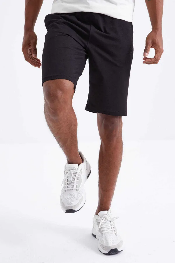 Short basique pour homme Tommylife, noir, à lacets, coupe standard - 81212