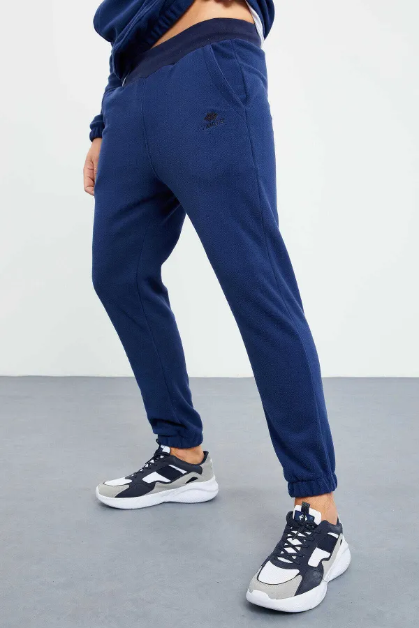 Tommylife Toptan Standart Kalıp Yarım Fermuar Polar Erkek Eşofman Takımı 85159 İndigo