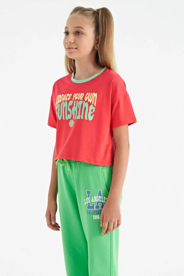 T-shirt Tommylife Wholesale Rose Gold Printed Round Neck Oversize Short Sleeve Girls - 75111