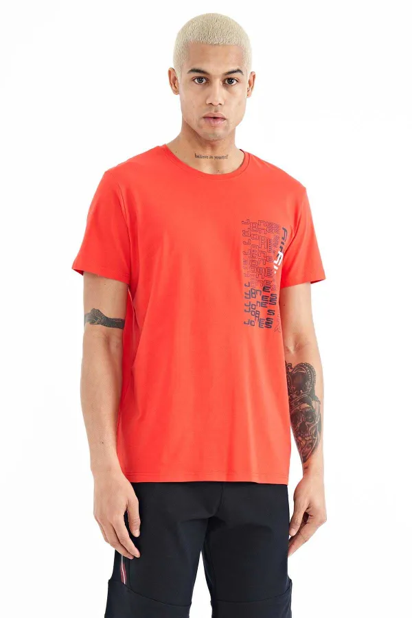 Tommylife Wholesale Men's Crew Neck Standard Fit Printed T-Shirt 88208 Fiesta