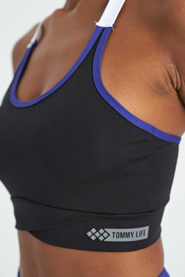 Bustier noir à bretelles fines Tommylife pour femme avec détail au dos - 97254