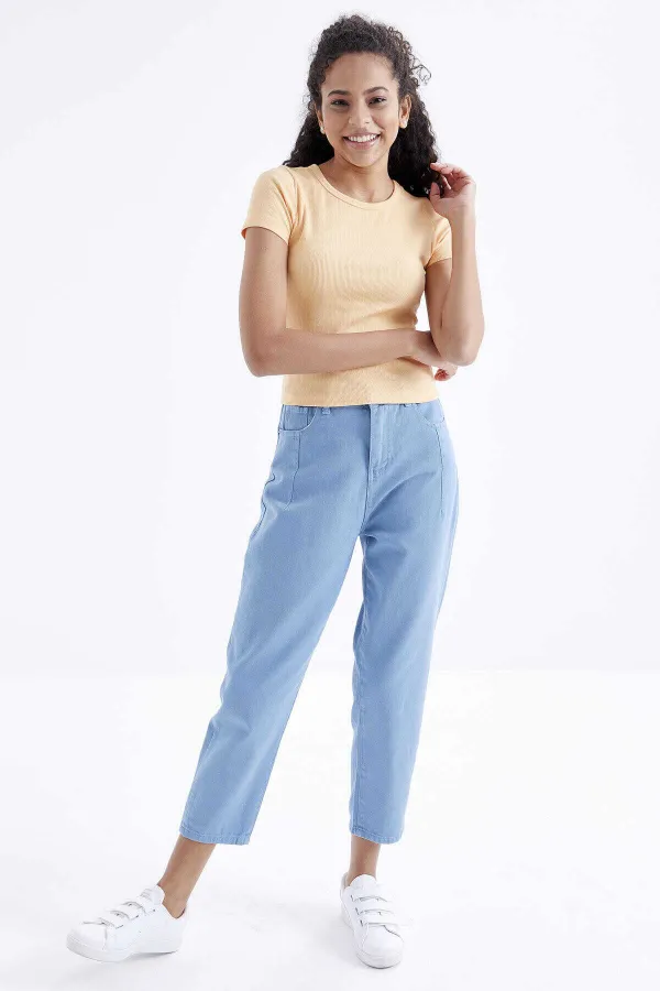 Tommylife Wholesale Orange Basic Short Sleeve Crew Neck Women's T-Shirt - 97202