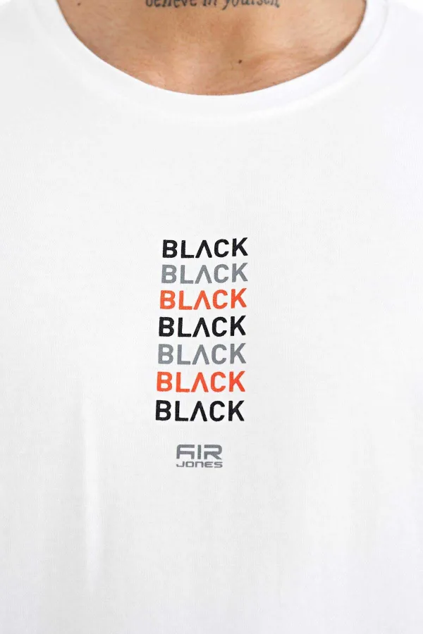 T-shirt homme Tommylife Wholesale Tylor, col rond, coupe standard, imprimé, blanc, référence 88227