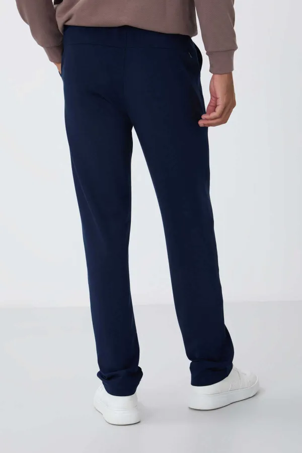 Pantalon de survêtement Tommylife Wholesale Indigo pour homme, avec cordon de serrage, poches, coupe standard, jambe classique - 84682