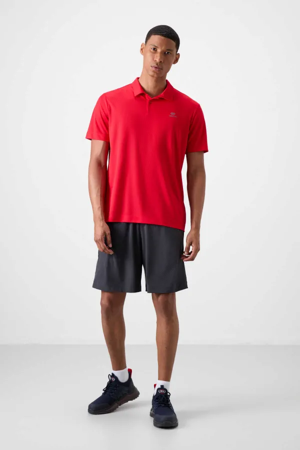 Tommylife Wholesale Polo Collar Standard Fit Active Sport Men's T-Shirt 88252 Red