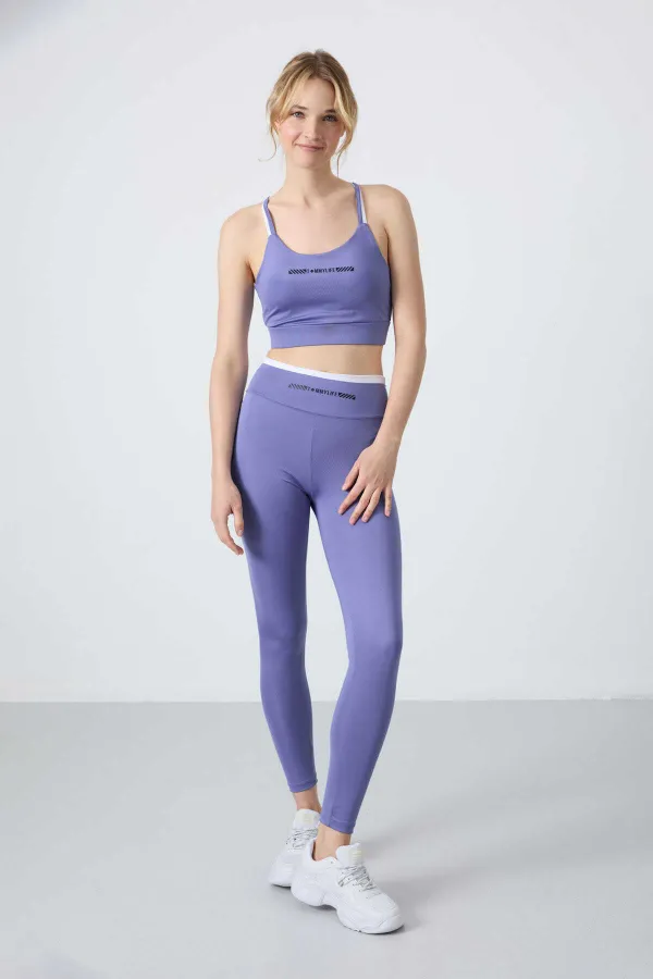 Ensemble bustier et legging taille haute slim fit Tommylife Wholesale 95333 Violet
