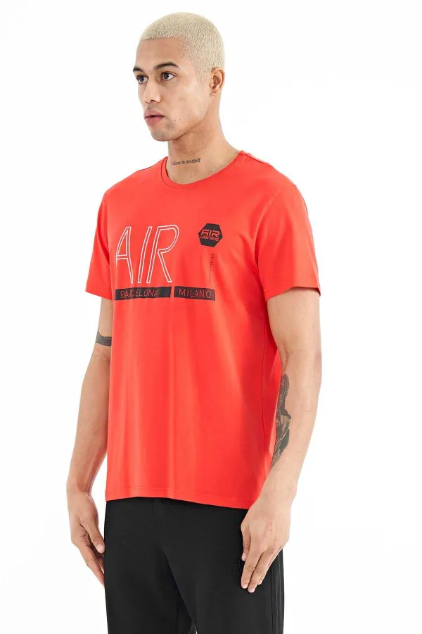 Tommylife Wholesale Conan Crew Neck Standard Fit Printed Men's T-Shirt 88209 Fiesta