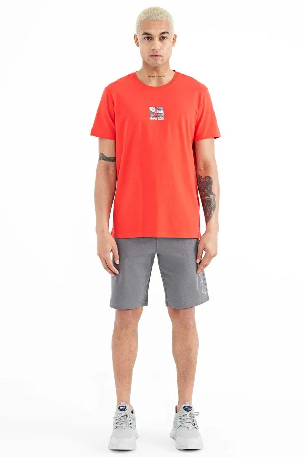 Tommylife Toptan Miles O Yaka Standart Kalıp Baskılı Erkek T-Shirt 88222 Fiesta