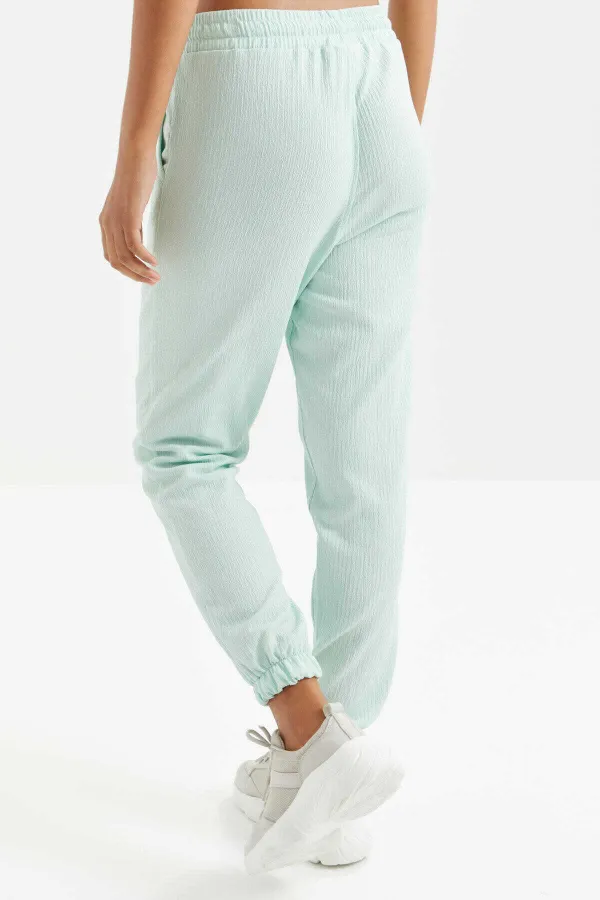 Pantalon de jogging Tommylife Wholesale vert aqua à cordon de serrage pour femme - 94620