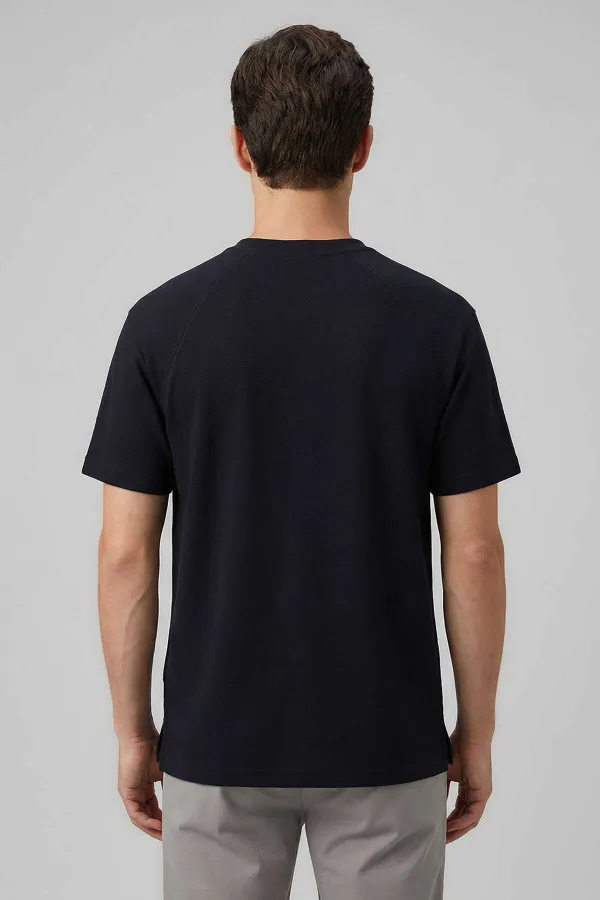 T-shirt homme Tommylife bleu marine, coupe confortable, souple et respirant - 88495