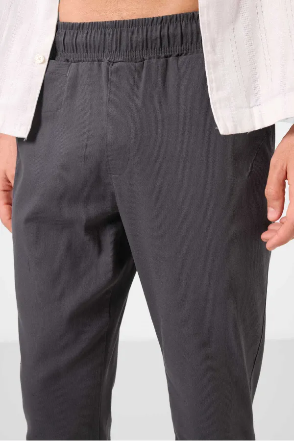 Pantalon chino extensible léger, coupe standard, tissé, Tommylife Wholesale, pour homme, référence 82177, couleur anthracite
