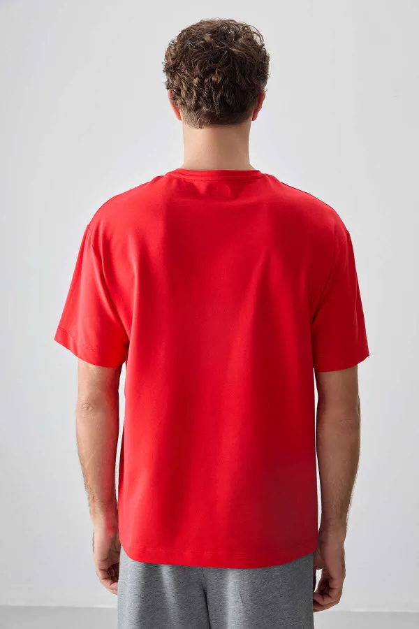 Tommylife Wholesale Crew Neck Oversize Printed Men's T-Shirt 88375 Fiesta