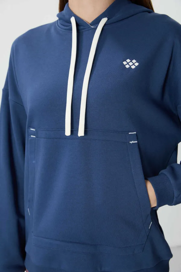 Tommylife Wholesale Hooded Oversize Women's Sweatshirt 97291 Parliament