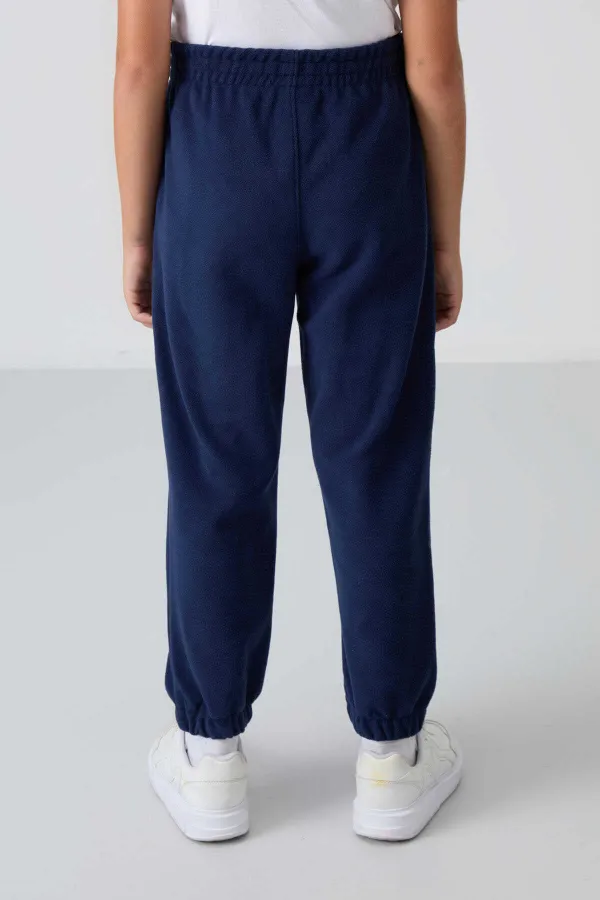 Tommylife Toptan Garson Boy Jogger Standart Kalıp Erkek Çocuk Polar Eşofman Alt 11220 Lacivert
