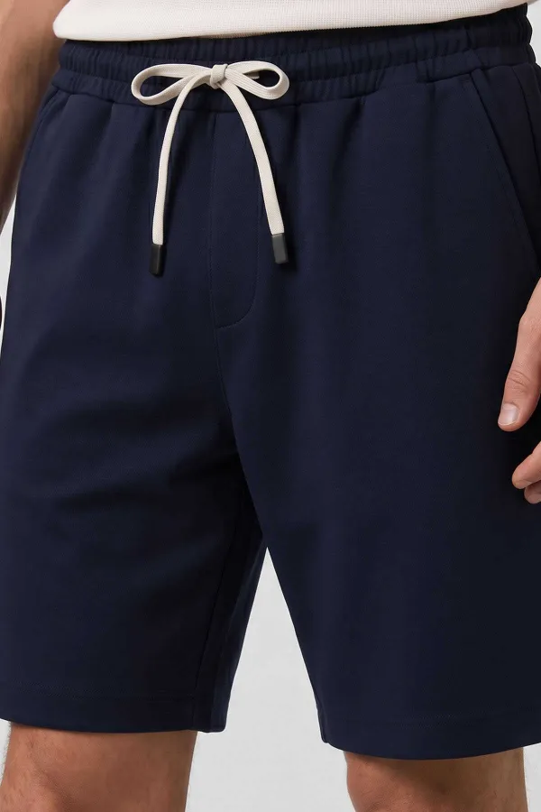 Short basique Tommylife pour homme, coupe standard, bleu marine, avec poches arrière - 88314