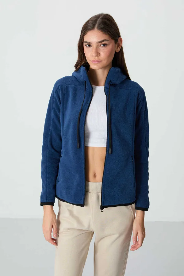 Tommylife Wholesale Hooded Standard Fit Zip-Up Women's Fleece Sweatshirt 97287 Parliament