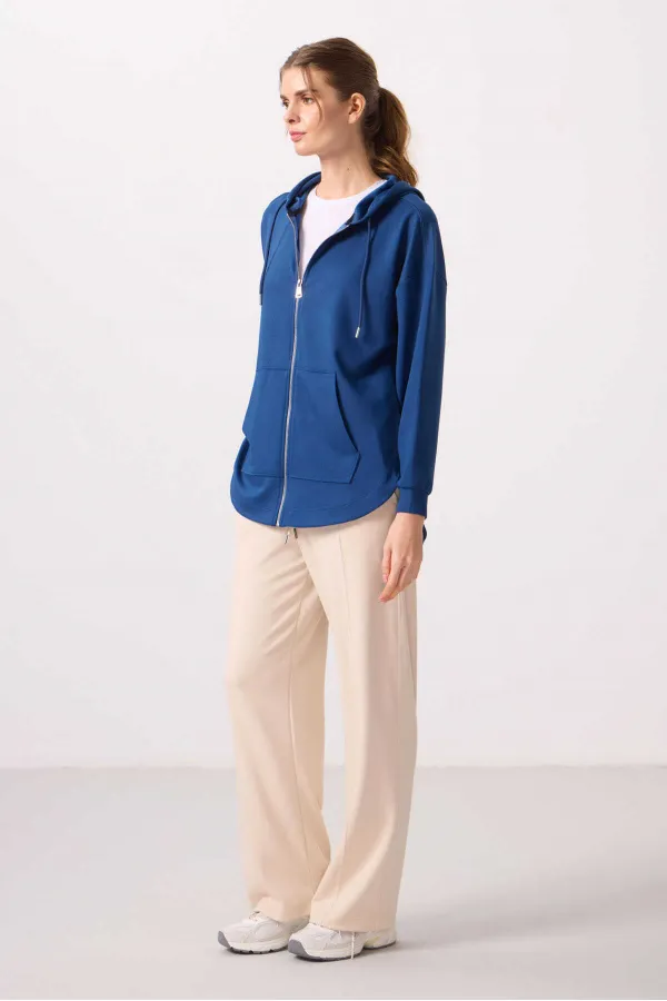 Sweat-shirt tunique oversize à capuche en tissu doux Tommylife Wholesale pour femme - 97302 Parliament