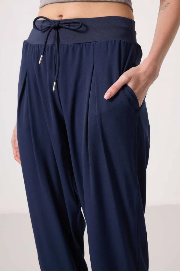 Pantalon Tommylife en polyester à poches, coupe standard, pour femme - 94677 Indigo