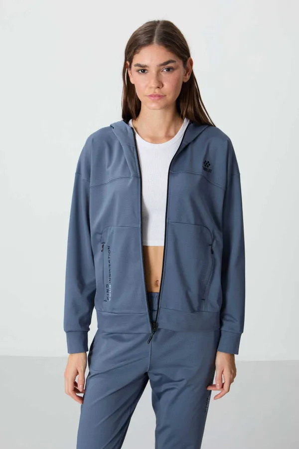 Survêtement à capuche pour femme Tommylife, modèle standard, vente en gros, 95306, pétrole