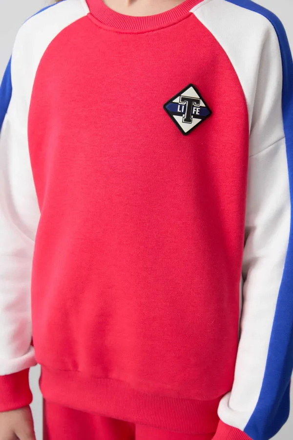 Ensemble de survêtement Tommylife Wholesale pour filles de 7 à 15 ans, col rond, coupe standard, réf. 75165 Viva Red