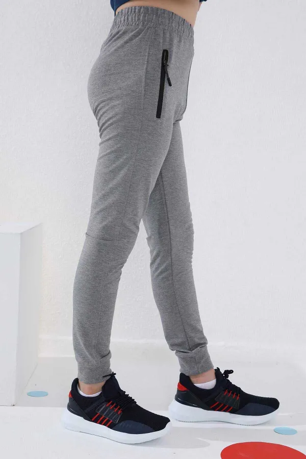 Tommylife Toptan Gri Melanj Erkek Çocuk Jogger Fermuarlı Cep Standart Kalıp Manşetli Eşofman Alt - 64042 Tommylife Toptan Gri Melanj Erkek Çocuk Jogger Fermuarlı Cep Standart Kalıp Manşetli Eşofman Alt - 64042