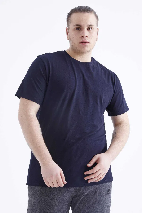 T-shirt homme Tommylife, bleu marine, manches courtes, col rond, grandes tailles - 88072