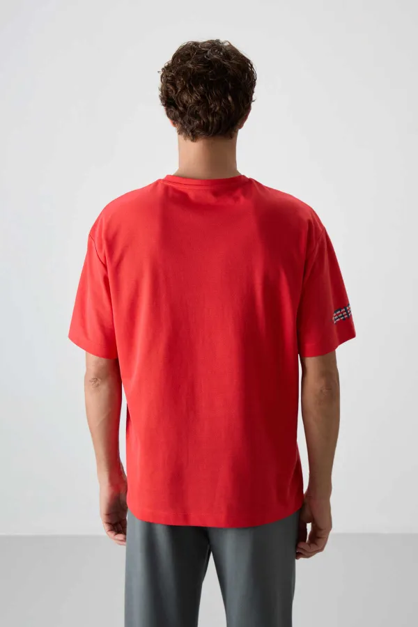 Tommylife Toptan O Yaka Oversize Baskılı Erkek T-Shirt 88369 Fiesta